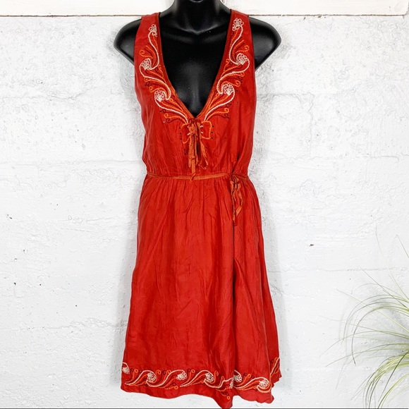 Robert Rodriguez Dresses & Skirts - Robert Rodriguez Midi Red Embroidered Dress